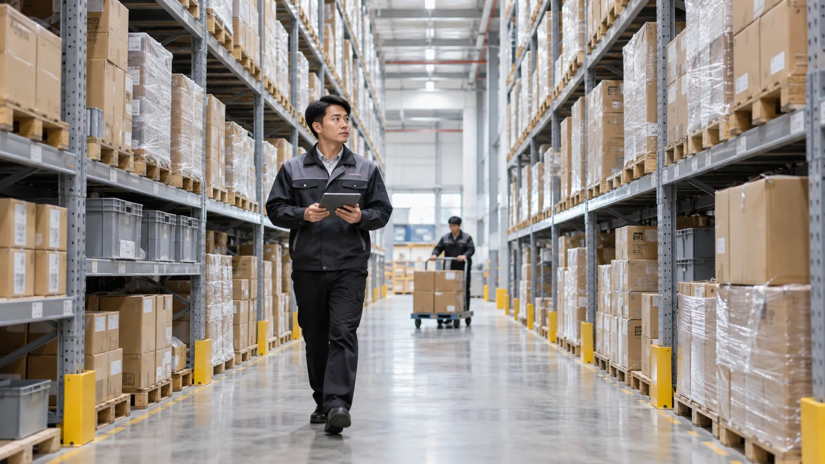 Chinese warehouse staff managing inventory inside a China fulfillment center